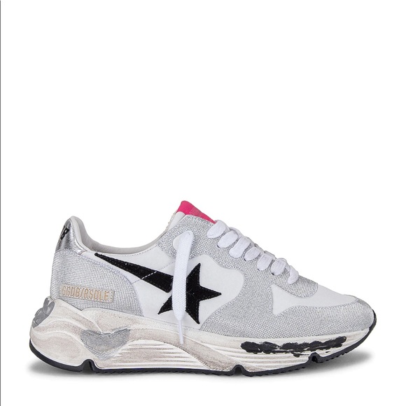 Golden Goose Shoes - Golden Goose Running Sole Sneaker Silver/White/Black New in Box